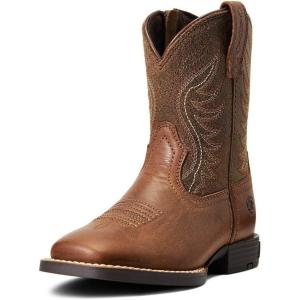 ARIAT unisex-child Amos Western BootWestern Boot(Sorrel Crunch/Army Green)