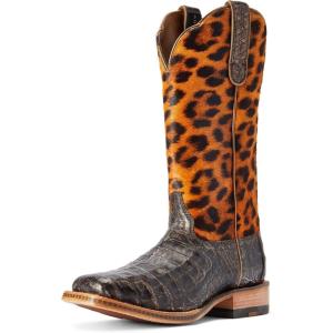 ARIAT womens Donatella Western Boot(Brushed Chocolate Caiman Belly)