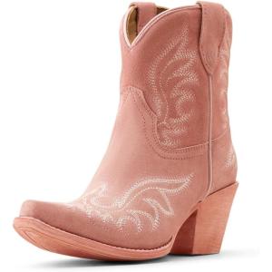 ARIAT womens Jukebox Western Boot(Carnation Pink Suede)
