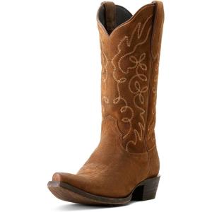 ARIAT womens Jukebox Western Boot(Dark Ginger Suede)