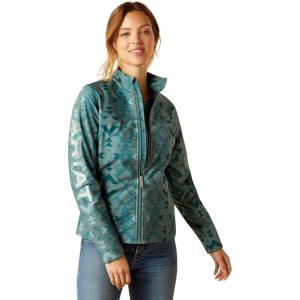 ARIAT womens New Team Softshell Print Jacket(Pinewood)