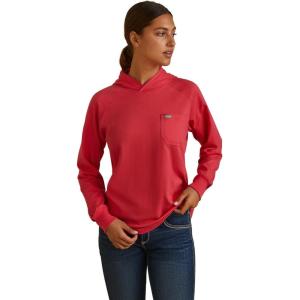 ARIAT womens Rebar Cotton Strong Hooded T-shirt(Teaberry)