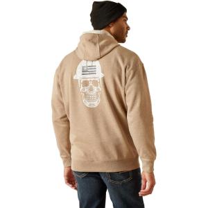 ARIAT womens Rebar Roughneck Pullover Hoodie(Oatmeal Heather)