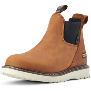 ARIAT womens Rebar Wedge Chelsea Waterproof Work Boot(Aged Honey)