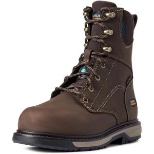 ARIAT womens Riveter 8″ Csa Glacier Grip Waterproof 400g Composite Toe Work Boot(Dark Brown)