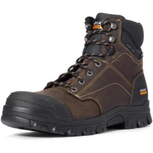 Ariat BMVY9 Mens Treadfast 6″ Waterproof Steel Toe Work Boot Dark Brown 10.5