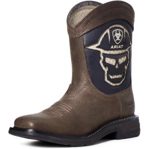 Ariat (DISC Youth WorkHog XT VenTEK Bold Iron Coffee Square Toe Boot(Rich Clay/Metallic Bronze)