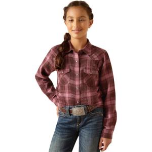 Ariat Girl’s Lucky Plaid Snap Shirt(Clove Brown)