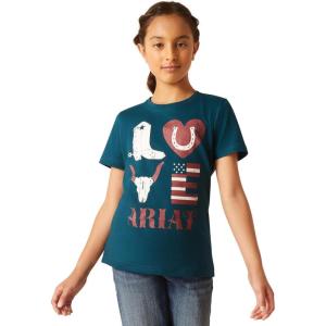 Ariat Girls’ Western Love Shirt(Reflecting Pond)