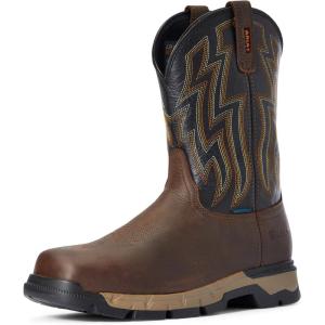 Ariat Heritage Roughstock Western Boot – Men’s Square Toe Leather Work Boot(Dark Brown/Black)