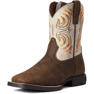 Ariat Kids’ Child Storm Western Boot(Antique Brown/Distressed Cream)