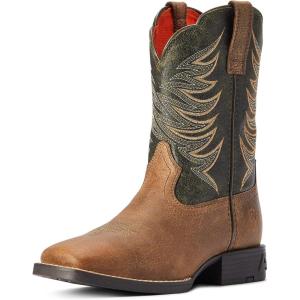 Ariat Kids Distressed Brown Alfalfa Firecatcher Cowboy Boot(Distressed Brown)