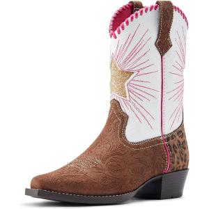 Ariat Kids’ Heritage Star Western Boot(Brown Floral Emboss)