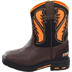 Ariat Lil’ Stompers Briar Boots for Toddlers (Sizes 4-7) – A441002402(Orange/Brown (Workhog))