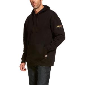 Ariat Men’s Big and Tall REBAR Logo Hoodie(Black)