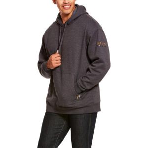 Ariat Men’s Big and Tall REBAR Logo Hoodie(Charcoal)