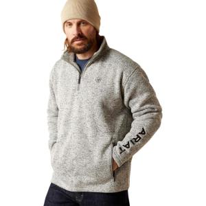 Ariat Men’s Caldwell Logo 1/4 Zip Sweater(Nulla Heather)