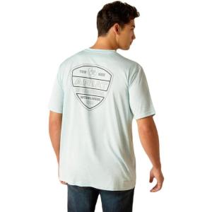 Ariat Men’s Charger Crestline T-Shirt(Iced Aqua)