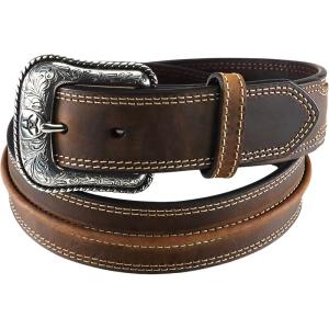 Ariat Men’s Distressed Leather Western Belt(Medium Brown)