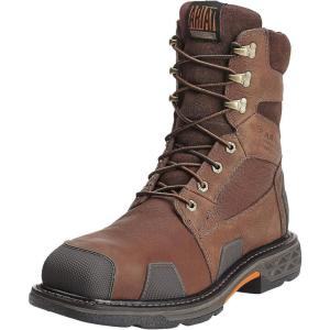 Ariat Men’s Overdrive 8″ Wide Square Toe Waterproof Composite Toe Work Boot(Chestnut Brown)