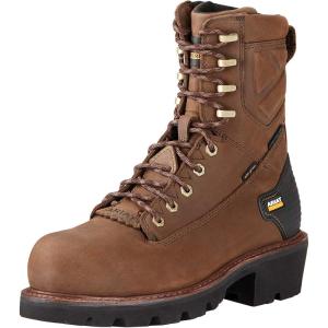 Ariat Men’s Powerline 8″ H2O Work Boot(Brown)