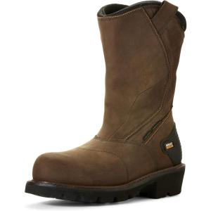 Ariat Men’s Powerline Pull-on Waterproof 400g Composite Toe Work Boot(Oiled Dark Brown)