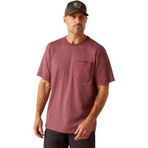 Ariat Men’s Rebar Short Sleeve Crew(Burgundy Heather)