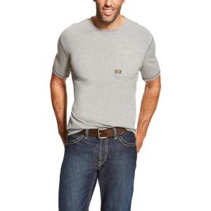 Ariat Men’s Rebar Short Sleeve Crew(Heather Grey)