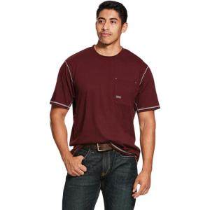Ariat Men’s Rebar Short Sleeve Crew(Malbec)