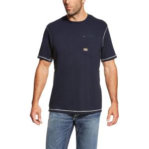 Ariat Men’s Rebar Short Sleeve Crew(Navy)