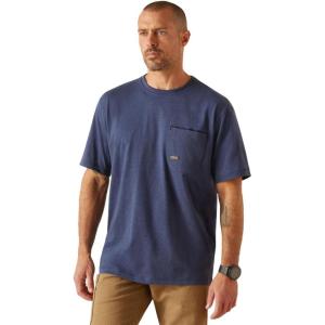 Ariat Men’s Rebar Short Sleeve Crew(Navy Heather/Usa)