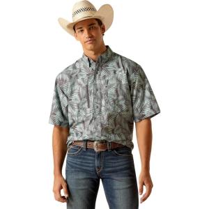 Ariat Mens Taupe Grey Venttek Short Sleeve Shirt(Ebony Grey)