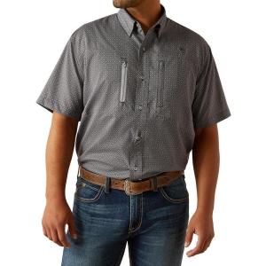 Ariat Mens Taupe Grey Venttek Short Sleeve Shirt(Skyride)