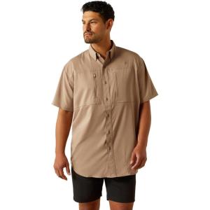 Ariat Mens Taupe Grey Venttek Short Sleeve Shirt(Taupe Grey)