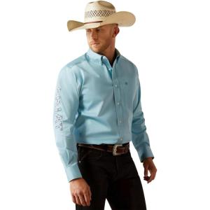 Ariat Men’s Team Logo Twill Classic Fit Shirt(Light Blue/Blue)