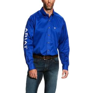 Ariat Men’s Team Logo Twill Classic Fit Shirt(Ultramarine/White)