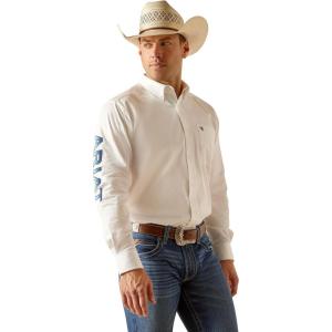 Ariat Men’s Team Logo Twill Classic Fit Shirt(White)