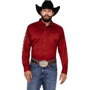 Ariat Men’s Team Logo Twill Fitted Shirt(Cranberry Crimson)