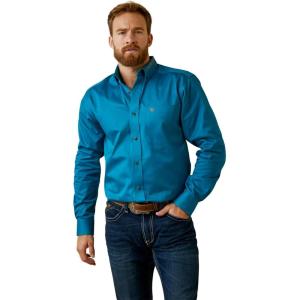 Ariat Men’s Team Logo Twill Fitted Shirt(Deep Turquoise)