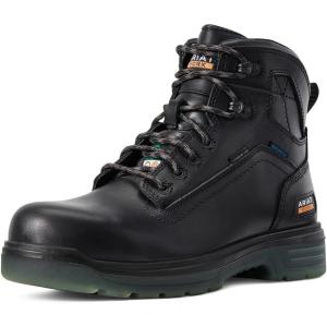 Ariat Mens Turbo 6″ CSA Waterproof Carbon Toe Work Boot Black 8 Wide