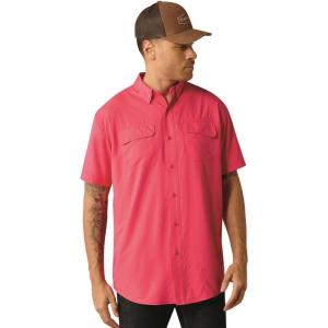 Ariat Mens Ventek Blue Outbound Shirt(Pink Hibiscus)