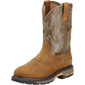 Ariat Men’s Workhog Pull-on H2O Composite Toe Work Boot(Brown)