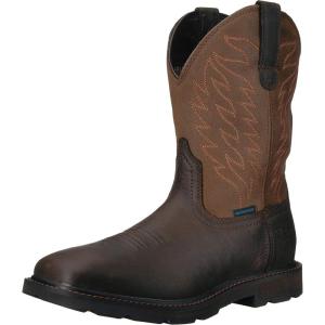 Ariat Men’s Workhog Pull-on H2O Composite Toe Work Boot(Dark Brown)