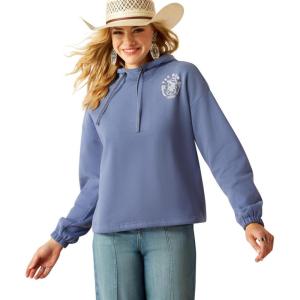 Ariat (WSL Womens Black Leopard Essential Hoodie(Coastal Fjord)