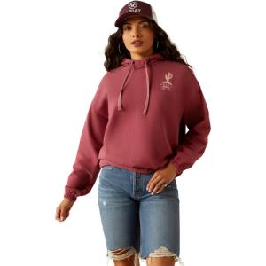 Ariat (WSL Womens Black Leopard Essential Hoodie(Dry Rose)