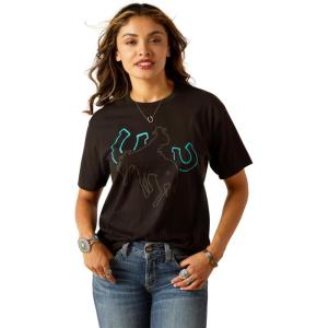 Ariat Womens Ariat Denim Label T-Shirt(Black/Ariat Riders Club)