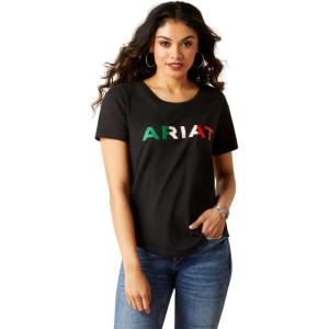 Ariat Womens Ariat Denim Label T-Shirt(Black/Viva Mexico)