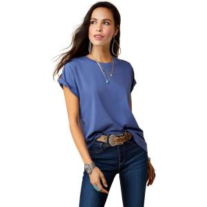Ariat Womens Ariat Denim Label T-Shirt(Coastal Fjord/Fly High)