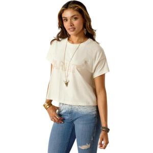 Ariat Womens Ariat Denim Label T-Shirt(Coconut Milk)