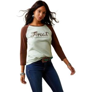 Ariat Womens Ariat Denim Label T-Shirt(Frosty Green/Ariat Classic)